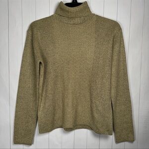 VTG River Art Metallic Knit Turtleneck Sweater Classy Modest Minimalist Chic S